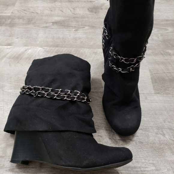 👢Apt.9 Faux Suede Boots Size 7 M Wedges👢 - Picture 7 of 9